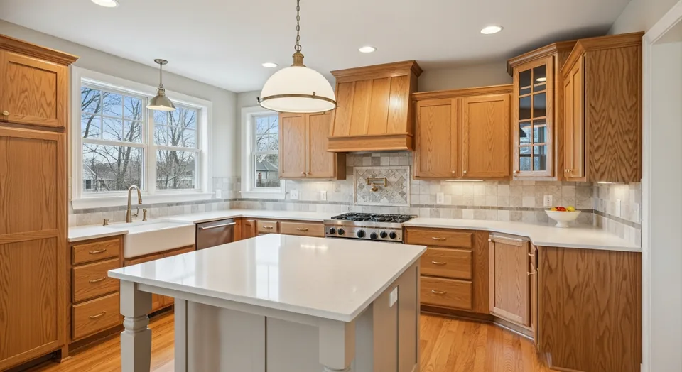 Finished residential kitchen remodeling project